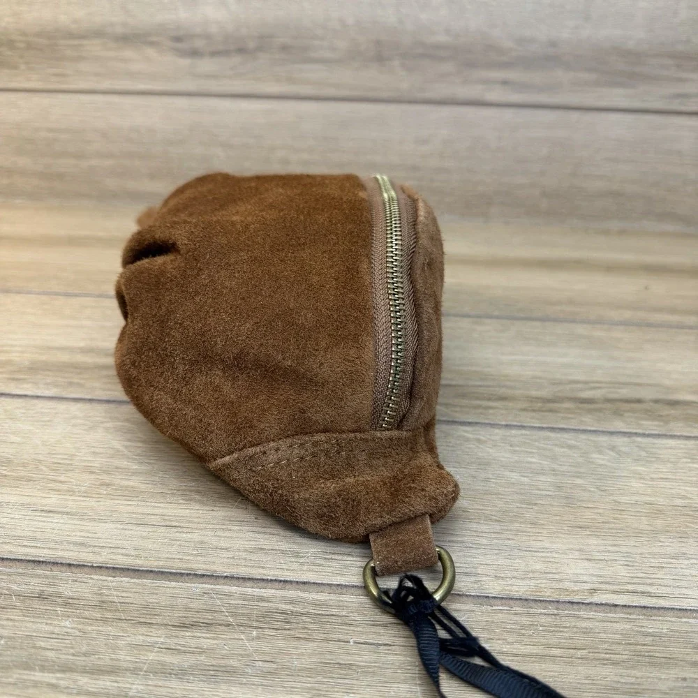 Marlon Made In Italy Fanny Pack Warm Rich Saddle Brown Suede Bag Purse Boho READ
